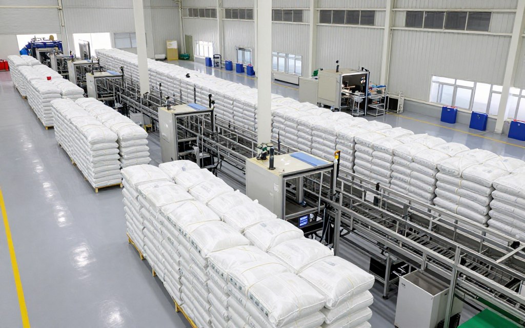 Organized bulk production of shoulder bags in Egyptian manufacturing facility