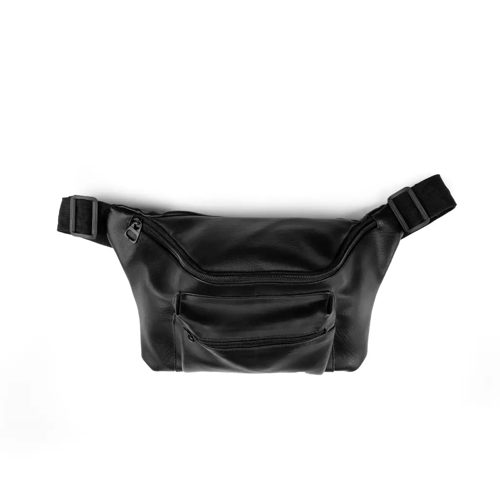Black Leather Waist Bag